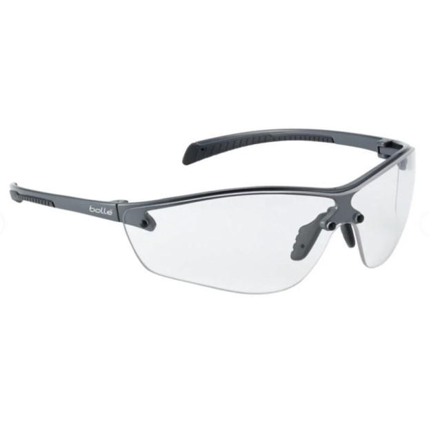 Bolle Silium Clear Lens Gunmetal Frame Safety Glasses